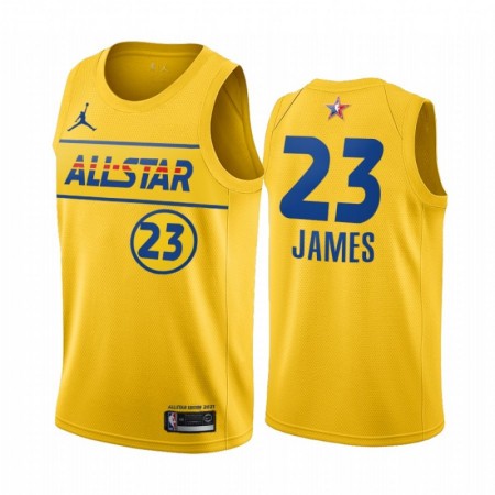 Maglia NBA Los Angeles Lakers LeBron James 23 2021 All-Star Jordan Brand Gold Swingman - Uomo